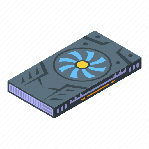 Pc, card, isometric icon - Download on Iconfinder