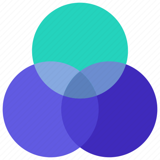 Overlapping, circles, graph, data, colours icon - Download on Iconfinder