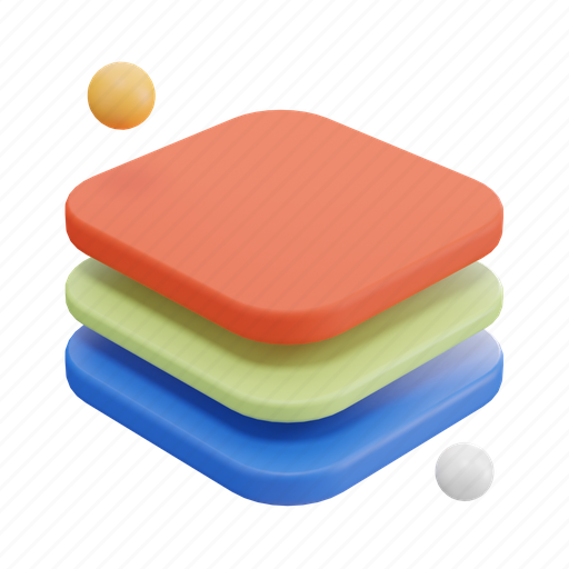Layers, color layers, design tools, stack, stacked layers, drawing tool, design application 3D illustration - Download on Iconfinder