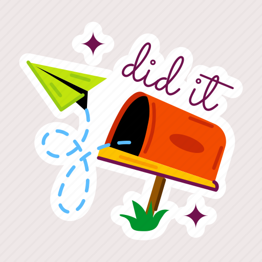 Po box, post letter, send message, mail slot, did it sticker - Download on Iconfinder