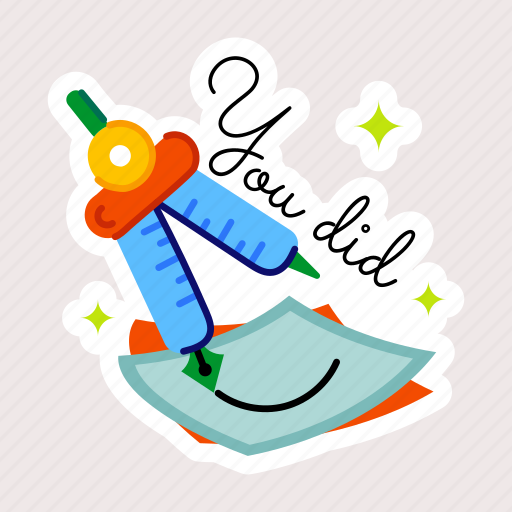 Drawing compass, divider, you did, geometry compass, drawing tool sticker - Download on Iconfinder