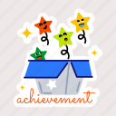 achievement, star emojis, feedback stars, star reviews, stars box