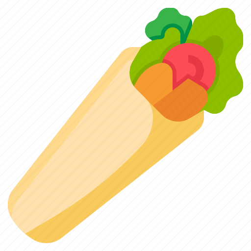 Kebab, doner, snack, roll, food, restaurant icon - Download on Iconfinder