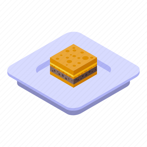 Greek, cake, isometric icon - Download on Iconfinder
