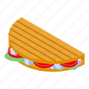 greek, sandwich, isometric