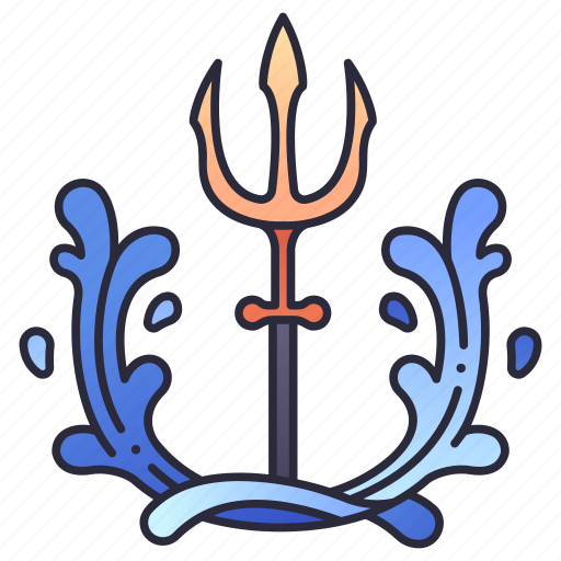 Poseidon, trident, mythology, sea, ocean, water, element icon - Download on Iconfinder