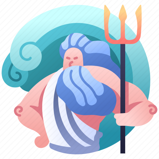 Poseidon, god, sea, greek, trident, ocean, character icon - Download on Iconfinder