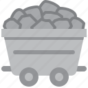 coal, wagon, cart, trolley, sedimentary, rock, fuel, energy, carbon