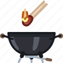 cooking, fire, flame, grill, matches, barbecue