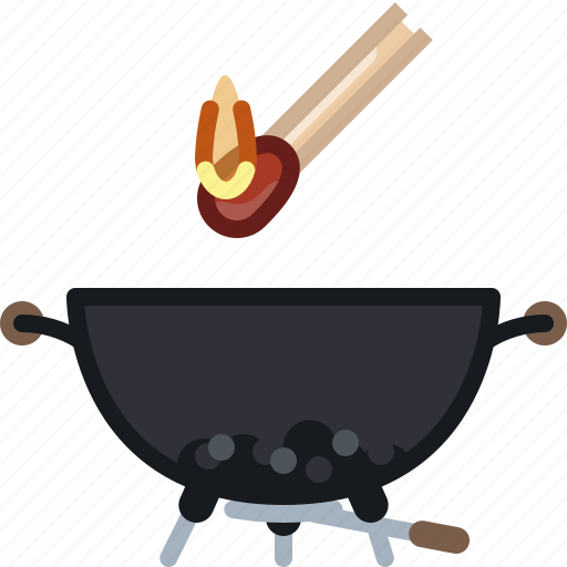 Briquettes, cooking, fire, grill, matches, barbecue icon - Download on Iconfinder