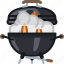 cooking, flames, grill, lid, smoke, barbecue 
