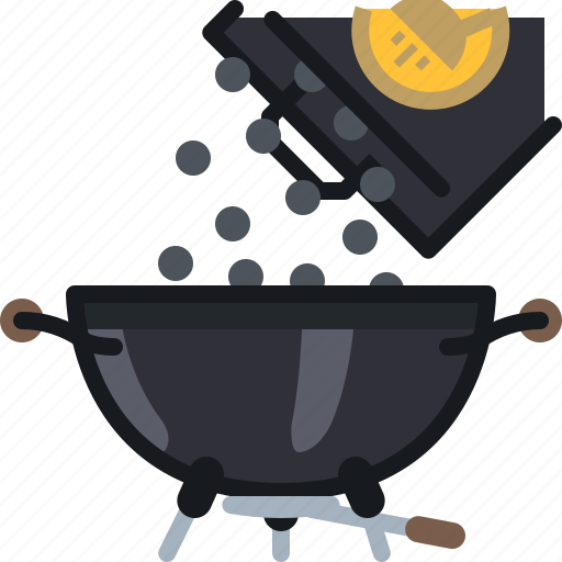 Briquettes, coal, grill, pack, pouring, barbecue icon - Download on Iconfinder