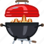 cooking, fire, flames, grill, lid, barbecue 