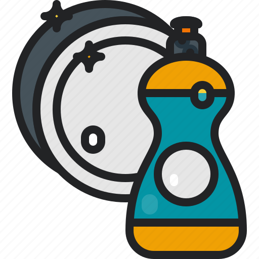 Dish, cleaner, plate, cleaning, dishwashing, liquid, kitchen icon - Download on Iconfinder