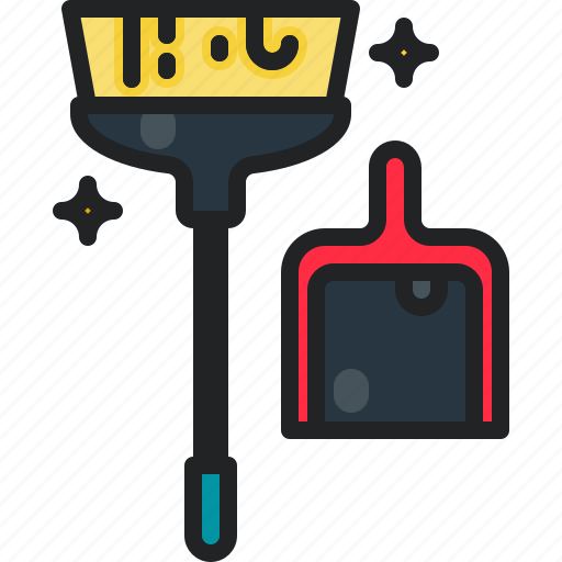 Cleaning, tool, dustpan, broom, sweep, housekeeping, cleaner icon - Download on Iconfinder