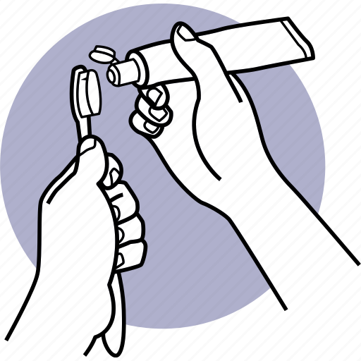 Toothbrush, toothpaste, hand, holding, brushing, teeth icon - Download on Iconfinder