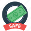 cash, guarantee, money, protection, safe, safety, saved 