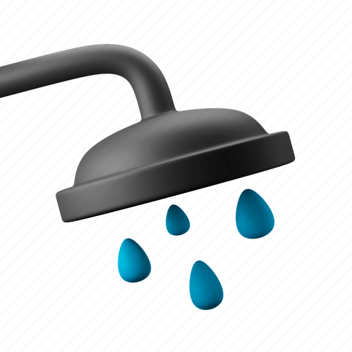 Shower, bath, water, drops, hygiene 3D illustration - Download on Iconfinder