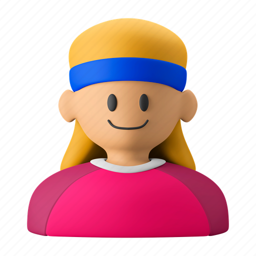 Avatar, gym, profile, female, fitness 3D illustration - Download on Iconfinder