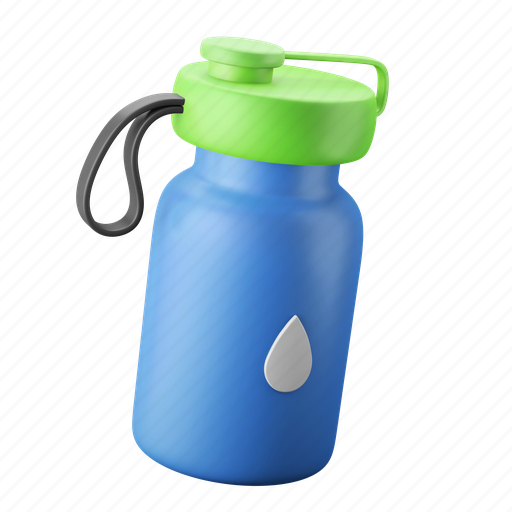 Water bottle, drink, mineral, tumbler, thirst 3D illustration - Download on Iconfinder