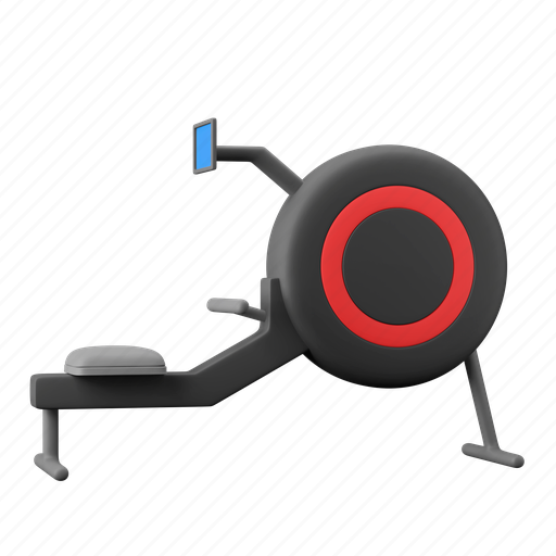 Rowing machine, gym, workout 3D illustration - Download on Iconfinder