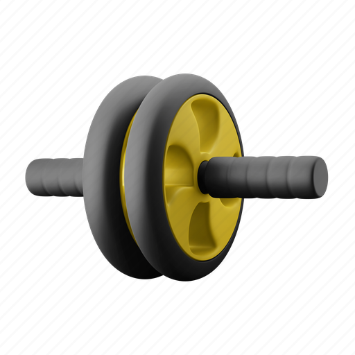 Roller wheel, gym, equipment, exercise 3D illustration - Download on Iconfinder