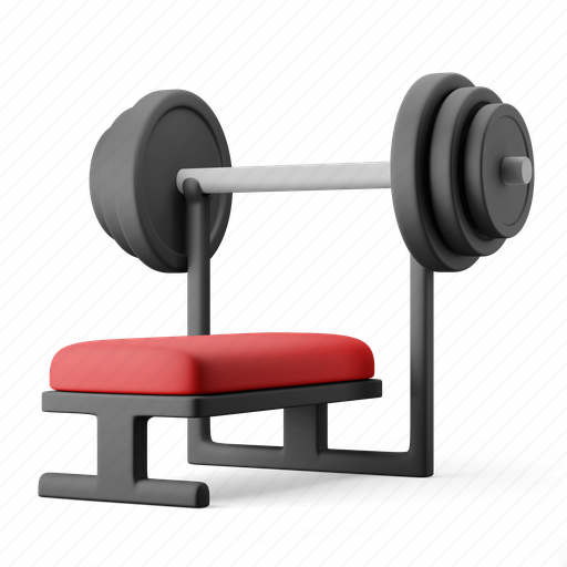 Bench press, weightlifting, bodybuilding, gym, workout 3D illustration - Download on Iconfinder