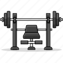 gym, fitness, machine, equipment, workout, barbell, barbell bench
