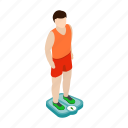 diet, isometric, man, scale, scales, weigh, weight