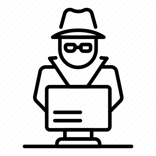 Computer, hacker, laptop, logo, person, secret, silhouette icon - Download on Iconfinder
