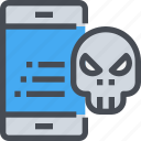 hacking, insect, mobile, skull, smartphone, virus