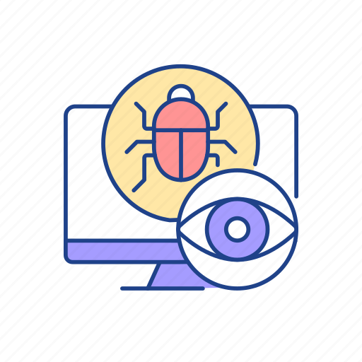 Spying and monitoring, malware, cybersecurity, bug problem icon - Download on Iconfinder