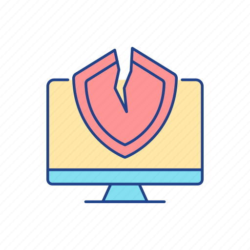 Broken protection, hacker attack, cybersecurity, software vulnerability icon - Download on Iconfinder