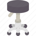 rolling, stool, chair, furniture, mobile