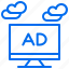 ad, advertising, computer, sponsor, text 