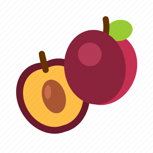Half, vegan, plum, fruit, apricot, food, plant icon - Download on Iconfinder