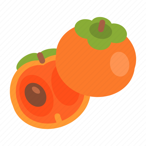 Half, friuts, vegan, persimmon, fruit, food, plant icon - Download on Iconfinder