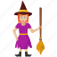 halloween cartoon, halloween character, halloween costume, halloween witch, witch with broom 