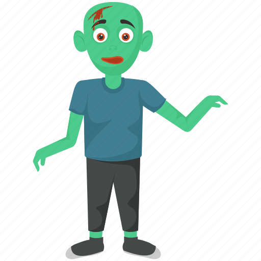 Alien zombie, green cartoon, halloween character, halloween costume, zombie icon - Download on Iconfinder