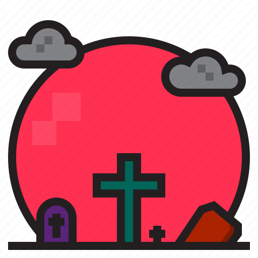 Full, halloween, horror, moon, tombstone icon - Download on Iconfinder