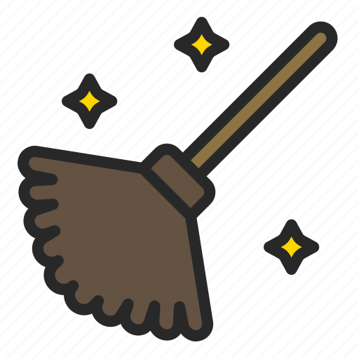Broom, cleaning, halloween, magic, sweeping icon - Download on Iconfinder