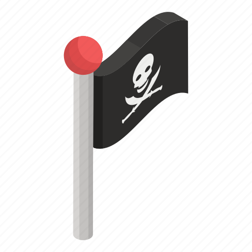 Danger flag, ensign flag, flagpole, pirate flag, streamer icon - Download on Iconfinder