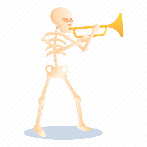 Music, party, playing, skeleton, tattoo, trumpet icon - Download on Iconfinder
