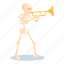 music, party, playing, skeleton, tattoo, trumpet 