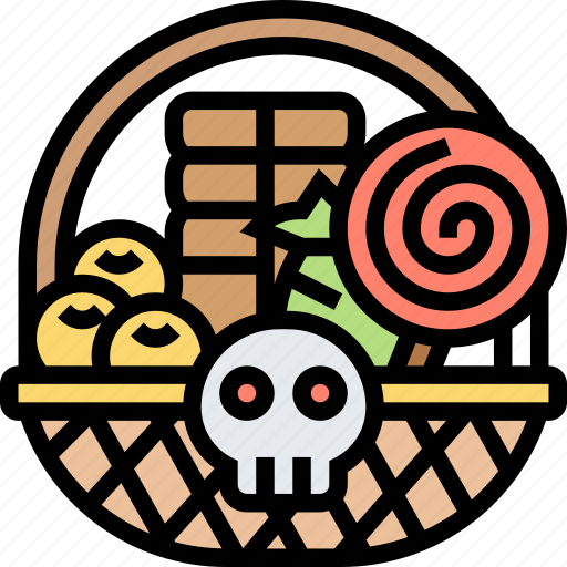 Treat, basket, sweet, candy, halloween icon - Download on Iconfinder