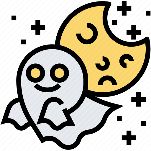 Moon, ghost, night, full, haunted icon - Download on Iconfinder
