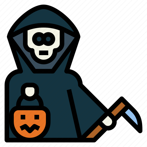 Trick, reaper, sickle, or, treat, ghost, grim icon - Download on Iconfinder