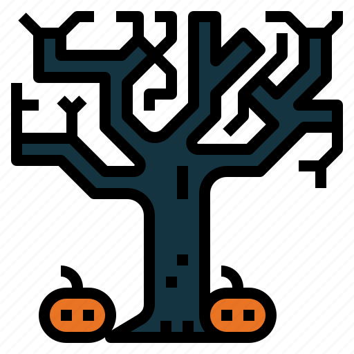 Tree, halloween, pumpkin, bare, spooky icon - Download on Iconfinder