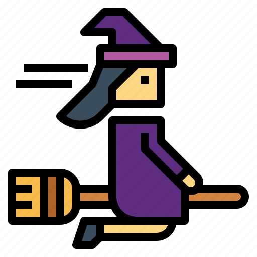 Halloween, woman, broom, witch, fry icon - Download on Iconfinder