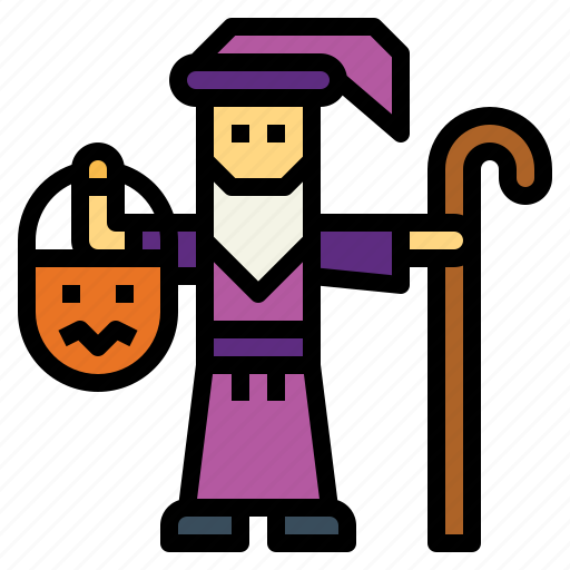 Warlock, wizard, trick, cane, halloween, or, treat icon - Download on Iconfinder